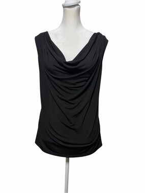 Calvin Klein Black Draped Cowl Neck Sleeveless Blouse Top Plus Size 2X